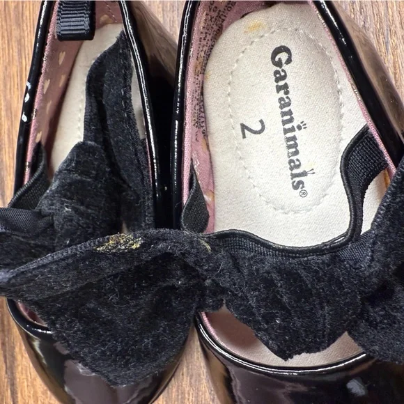 Pink black ivory baby girl formal dress shoes size 2 bows flowers 3-6 months - Picture 8 of 9